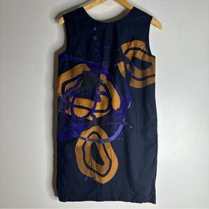 Marni Size‎ 38 Cotton Blue Abstract Pencil Sleeveless Dress CP